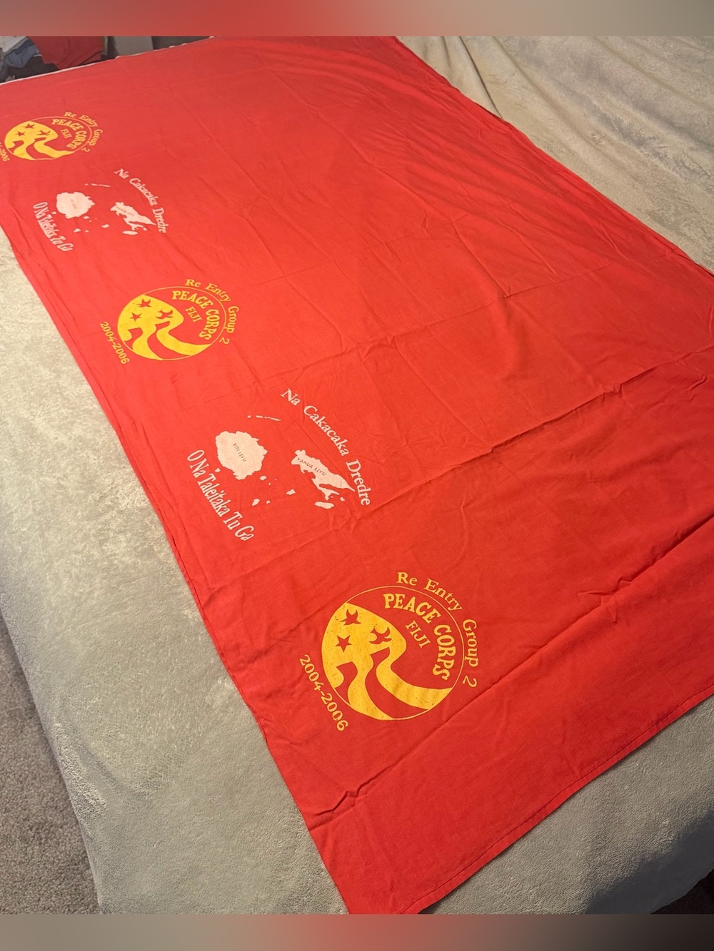 2004-2006 Peace Corps Fiji Entry Table Cloth Banner Flag  Memorabilia